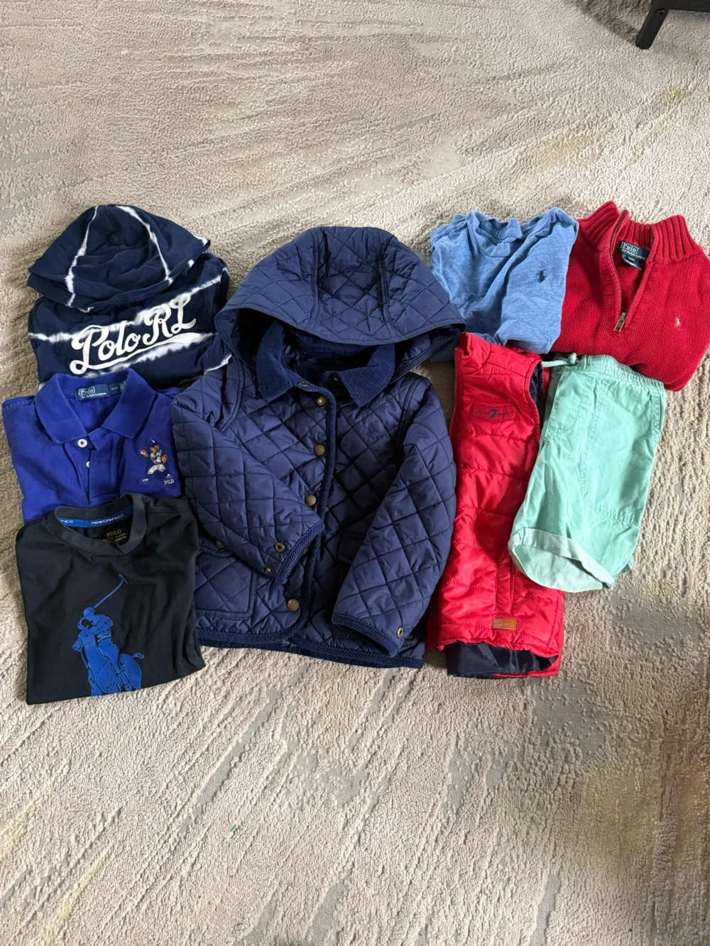 Polo Ralph Lauren boys clothes bundle Quilted Jacket shorts long sleeve 4